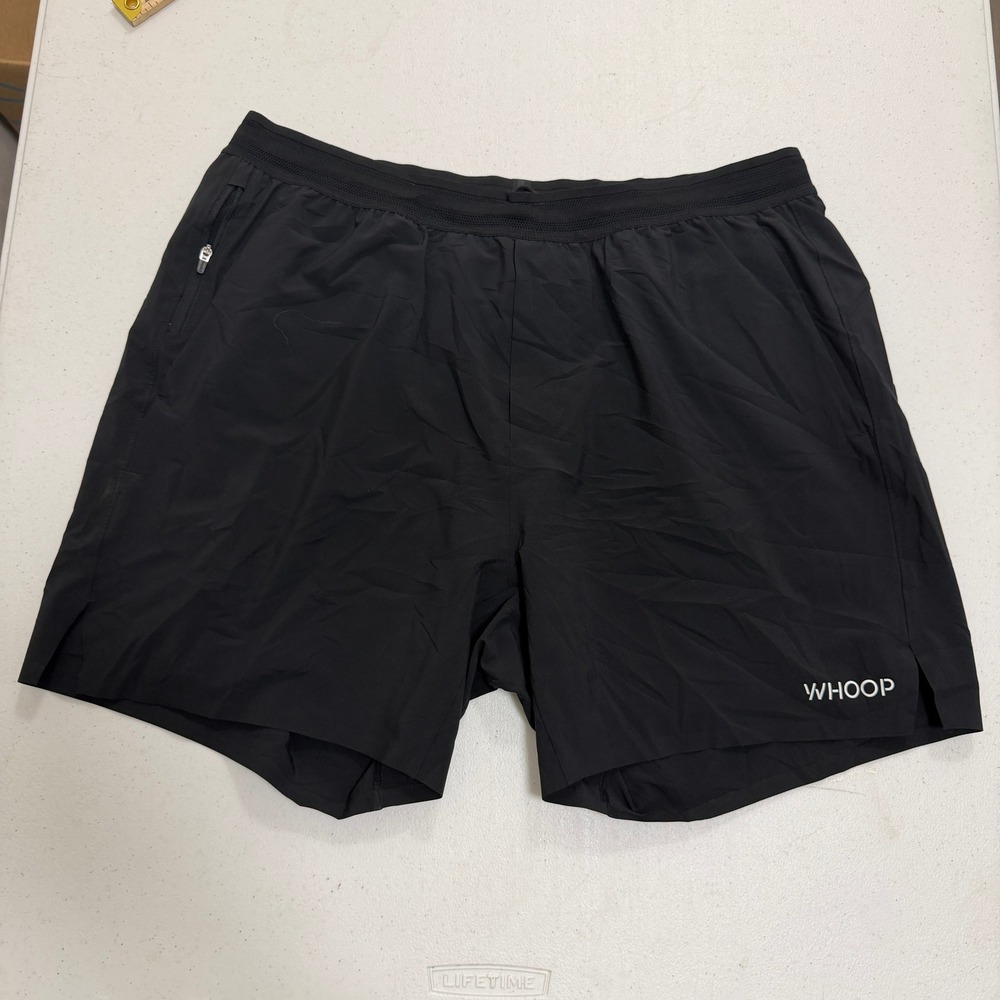 Whoop Mens Training Shorts Black XL Athletic Lined Gym Running Workout Zipper